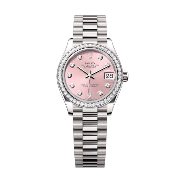 Rolex Datejust 31 278289RBR-0022 Pink Diamond Dial 18kt White Gold President Bracelet