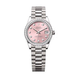 Rolex Datejust 31 278289RBR-0022 Pink Diamond Dial 18kt White Gold President Bracelet