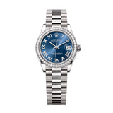 Rolex Datejust 31 278289RBR-0023 Bright Blue Dial 18kt White Gold President Bracelet