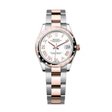 Rolex Datejust 31 278341RBR-0001 White Roman Dial Diamond Bezel Oyster Bracelet
