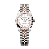Rolex Datejust 31 278341RBR-0002 White Roman Dial Diamond Bezel Jubilee Bracelet