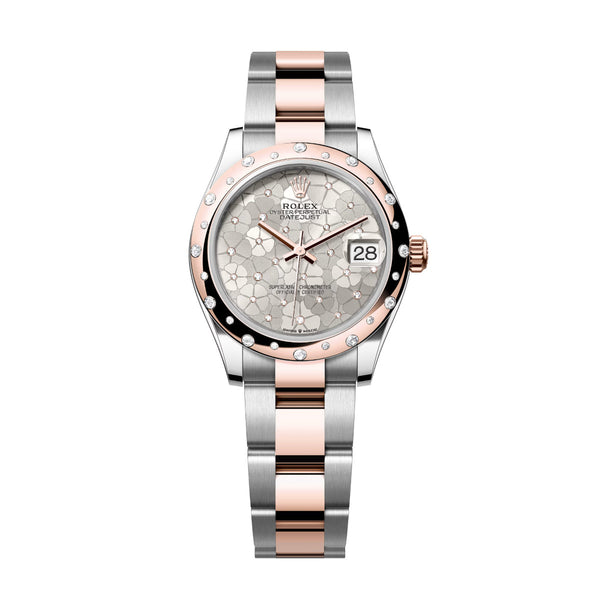 Rolex Datejust 31 278341RBR-0031 Silver Floral Diamond Dial Oyster Bracelet