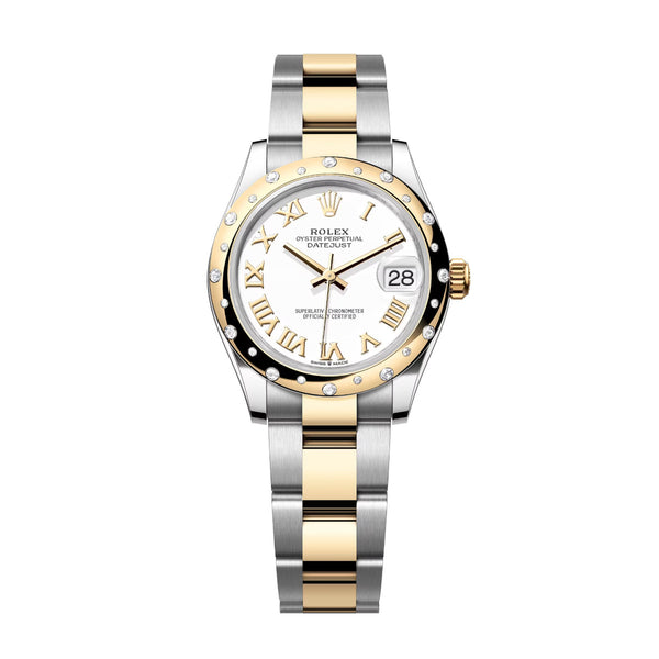 Rolex Datejust 31 278343RBR-0001 White Roman Numeral Dial Yellow Rolesor Oyster Watch
