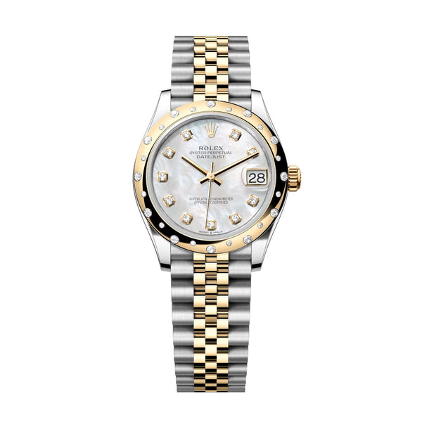 Rolex Datejust 31 278343RBR-0028 White Mother-of-Pearl Diamond Dial Yellow Rolesor Jubilee