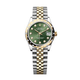 Rolex Datejust 31 278343RBR-0030 Olive Green Diamond Dial Yellow Rolesor Jubilee Bracelet