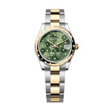Rolex Datejust 31 278343RBR-0031 Olive Green Floral Motif Diamond Dial Yellow Rolesor Oyster