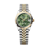 Rolex Datejust 31 278343RBR-0032 Olive Green Floral Motif Dial Yellow Rolesor Jubilee Bracelet