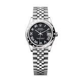 Rolex Datejust 31 278344RBR-0002 Bright Black Dial Domed Diamond Bezel Jubilee Watch