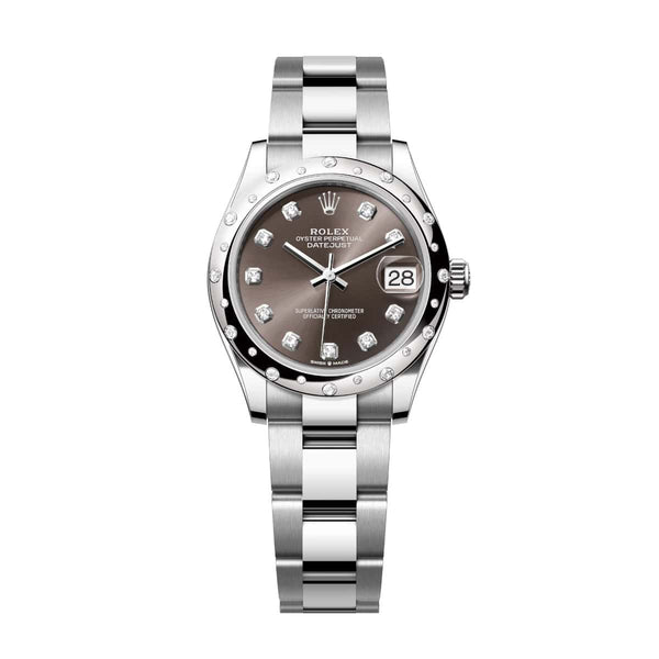 Rolex Datejust 31 278344RBR-0007 Dark Grey Diamond Dial White Rolesor Oyster Watch