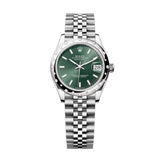 Rolex Datejust 31 278344RBR-0020 Mint Green Dial Domed Diamond Bezel Jubilee Watch