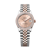 Rolex Datejust 31 278381RBR-0002 Rosé Dial Diamond Bezel Everose Rolesor Jubilee Bracelet