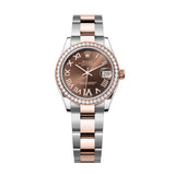 Rolex Datejust 31 278381RBR-0005 Chocolate Roman Dial Diamond Bezel Everose Rolesor Oyster Bracelet