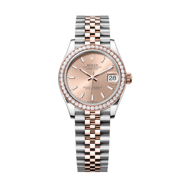 Rolex Datejust 31 278381RBR-0010 Rosé Dial Diamond-Set Bezel Jubilee Bracelet