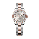 Rolex Datejust 31 278381RBR-0015 Silver Diamond Dial Diamond-Set Bezel Everose Rolesor Oyster Bracelet