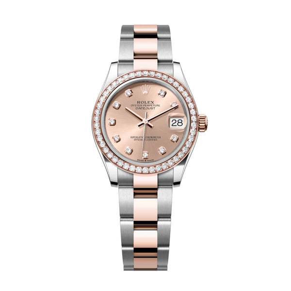 Rolex Datejust 31 Reference 278381RBR-0023 Rosé Dial Diamond-Set Bezel Everose Rolesor Oyster Bracelet