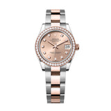 Rolex Datejust 31 Reference 278381RBR-0023 Rosé Dial Diamond-Set Bezel Everose Rolesor Oyster Bracelet