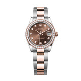 Rolex Datejust 31 Reference 278381RBR-0027 Chocolate Diamond Dial Diamond-Set Bezel Everose Rolesor Oyster Bracelet