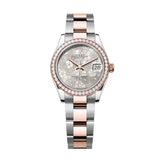 Rolex Datejust 31 278381RBR-0031 Silver Floral Diamond Dial Diamond-Set Bezel Everose Rolesor