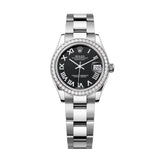 Rolex Datejust 31 278384RBR-0001 Bright Black Dial Diamond Bezel White Rolesor Oyster Watch