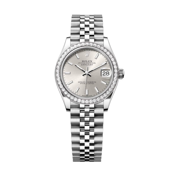 Rolex Datejust 31 278384RBR-0016 Silver Dial Diamond Bezel Jubilee Watch