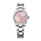 Rolex Datejust 31 278384RBR-0017 Pink Dial Diamond Bezel White Rolesor Oyster Watch