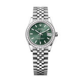 Rolex Datejust 31 278384RBR-0022 Mint Green Dial Diamond Bezel Jubilee Watch
