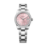 Rolex Datejust 31 278384RBR-0023 Pink Dial Diamond Bezel White Rolesor Oyster Watch
