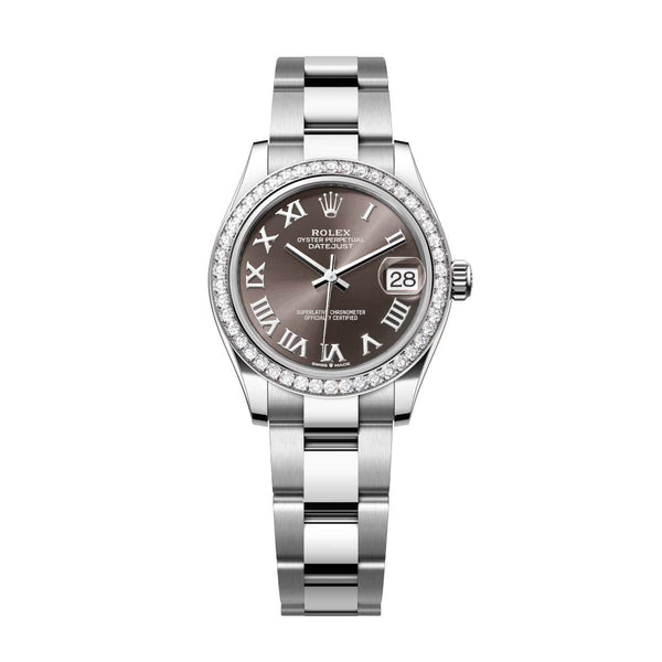 Rolex Datejust 31 278384RBR-0025 Dark Grey Dial Diamond Bezel Oyster Watch