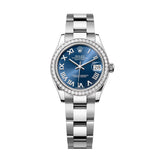 Rolex Datejust 31 278384RBR-0038 Bright Blue Roman Numeral Dial Diamond Bezel Oyster Watch