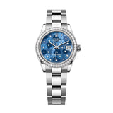 Rolex Datejust 31 278384RBR-0039 Azzurro Blue Floral Diamond Dial White Rolesor Oyster Watch