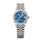 Rolex Datejust 31 278384RBR-0040 Azzurro Blue Floral Diamond Dial Jubilee Watch