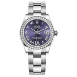 Rolex Datejust 31 278384RBR-0029 Aubergine Diamond Dial Oyster Bracelet White Rolesor Watch