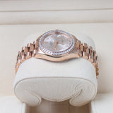 Rolex Lady-Datejust 279135RBR 28mm Everose Gold Sundust Star Diamond Dial with President Bracelet
