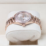 Rolex Lady-Datejust 279135RBR 28mm Everose Gold Sundust Star Diamond Dial with President Bracelet