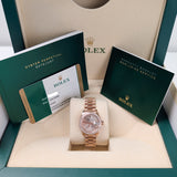 Rolex Lady-Datejust 279135RBR 28mm Everose Gold Sundust Star Diamond Dial with President Bracelet