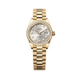 Rolex Lady-Datejust 279138RBR-0019 28mm Silver Diamond Dial 18kt Yellow Gold President Bracelet