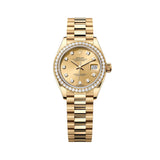 Rolex Lady-Datejust 279138RBR-0023 Champagne Diamond Dial 28mm 18kt Yellow Gold President Bracelet