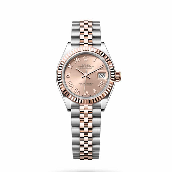 Rolex Lady-Datejust 279171-0025 28mm Rosé Dial Roman Numerals Jubilee Everose Rolesor
