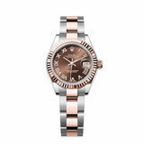 Rolex Lady-Datejust 279171-0010 28mm Chocolate Roman Dial Everose Rolesor Oyster Bracelet