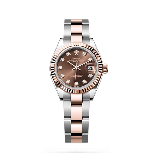 Rolex Lady-Datejust 279171-0012 28mm Chocolate Diamond Dial Everose Rolesor Oyster