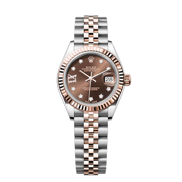 Rolex Lady-Datejust 279171-0003 28mm Chocolate Diamond Dial Everose Rolesor Jubilee