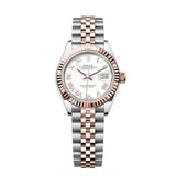 Rolex Lady-Datejust 279171-0021 28mm White Roman Dial Jubilee Everose Rolesor