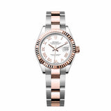 Rolex Lady-Datejust 279171-0022 28mm White Roman Dial Everose Rolesor Oyster Bracelet