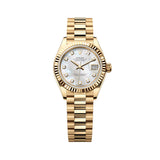 Rolex Lady-Datejust 279178-0025 28mm Yellow Gold Fluted Bezel President Bracelet Diamond Dial