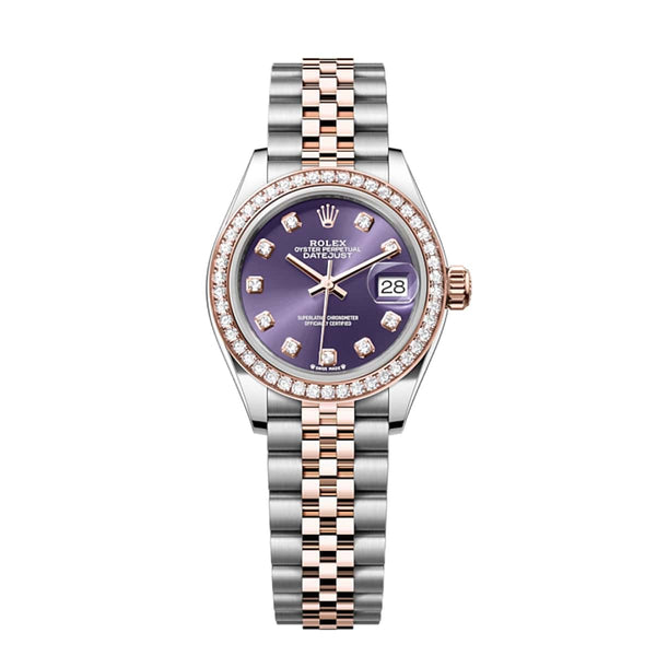 Rolex Lady-Datejust 279381RBR-0015 28mm Aubergine Diamond Dial Jubilee Watch