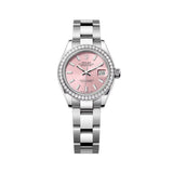 Rolex Lady-Datejust 28mm Ref. 279384RBR-0002 Pink Dial Diamond Bezel White Rolesor Oyster Bracelet