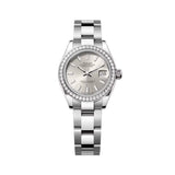 Rolex Lady-Datejust 28mm 279384RBR-0008 Silver Dial Diamond Bezel White Rolesor Oyster Bracelet