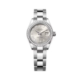 Rolex Lady-Datejust 28mm 279384RBR-0010 Silver Roman Numeral Dial Diamond Bezel Oystersteel Oyster Bracelet