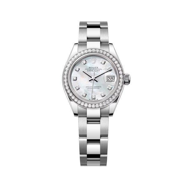 Rolex Lady-Datejust 28mm 279384RBR-0012 White Mother-of-Pearl Diamond Dial Oyster Bracelet