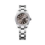 Rolex Lady-Datejust 28mm 279384RBR-0014 Dark Grey Dial Diamond Bezel Oyster Bracelet